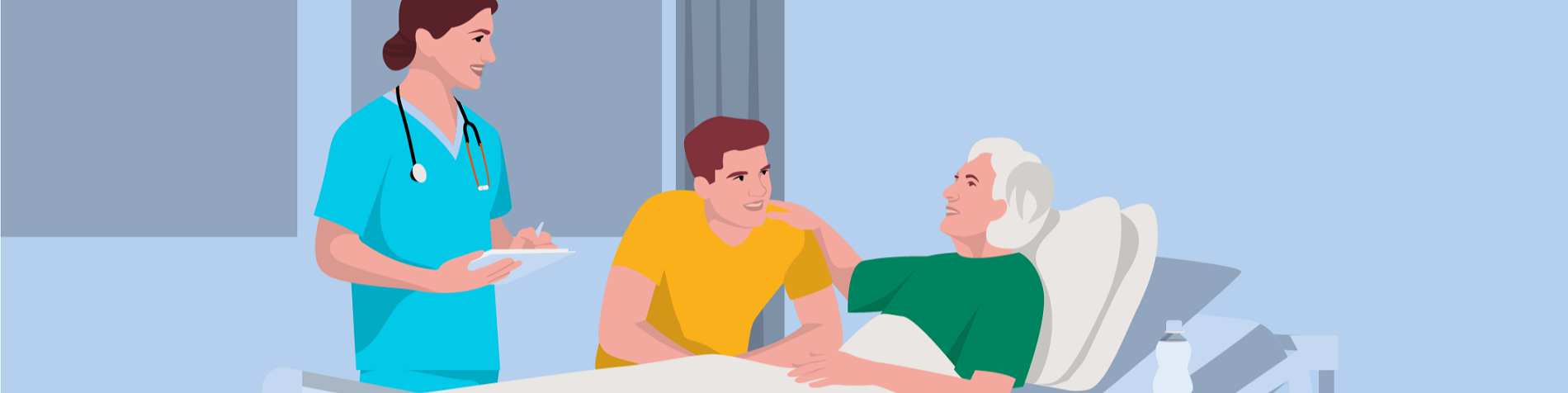 Patient relative and doctor