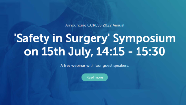 Coress website image showing details of Patient Safety Symposium