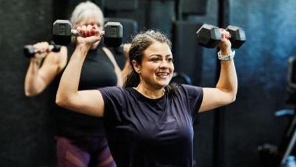 Woman lifting weights